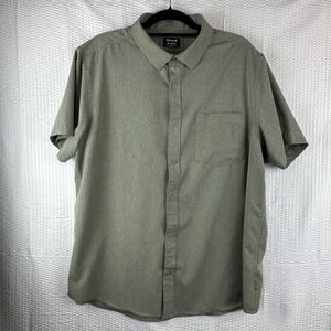 Hurley Men's XL Grey Short Sleeve Button Up Shirt Casual Pocket